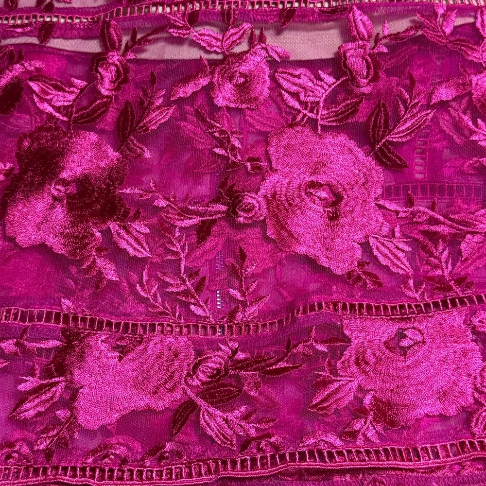 LULUS Deeply Cherished Hot Pink Lace Midi Dress XL - Picture 10 of 13